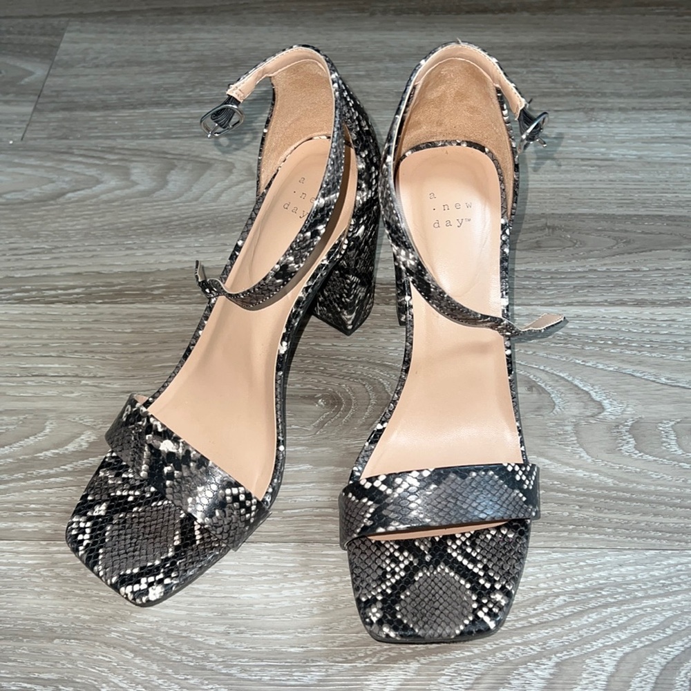 Target Snakeskin Heels — Size 9